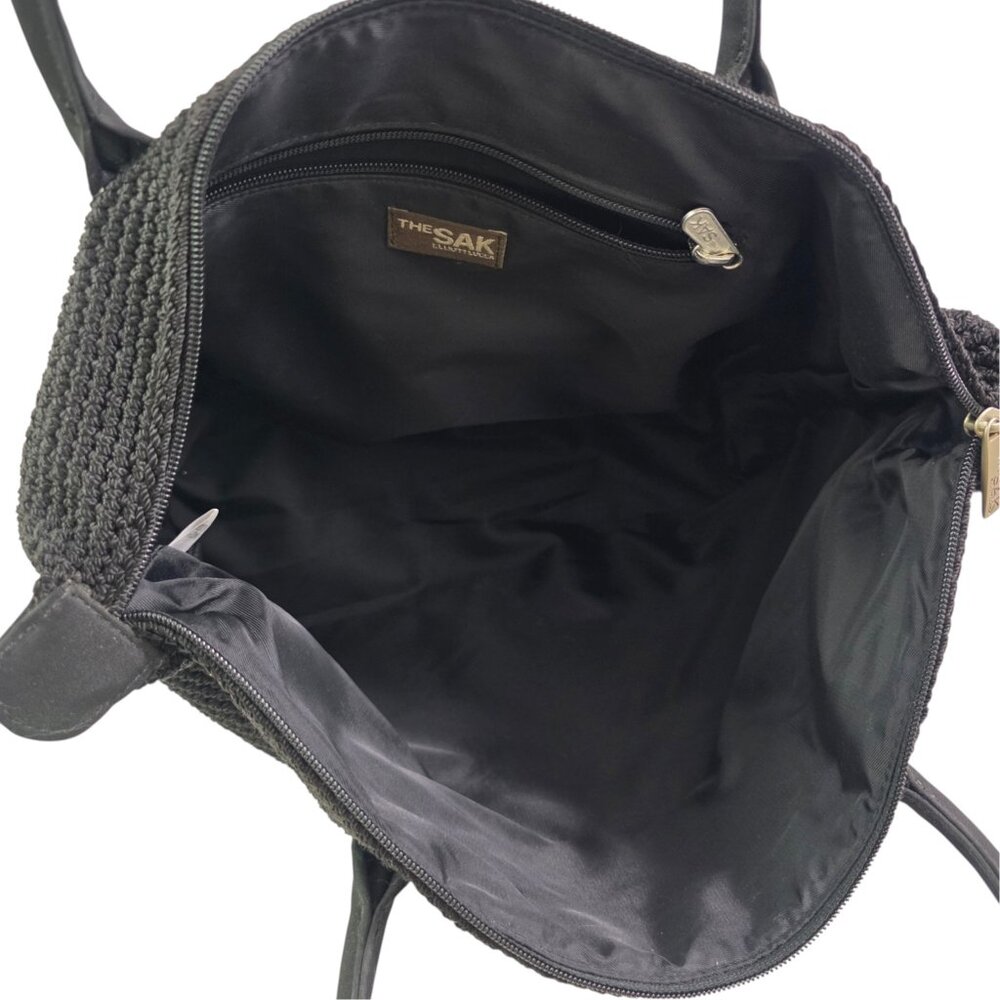 The SAK Elliot Lucca Collection Handback Black Crotchet Shoulder Bag Purse - Picture 5 of 15